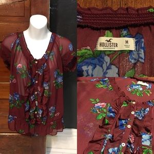 Small Short Sleeve Maroon Top